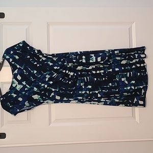 Marano Patterned Dress with Side Tie, Size M
